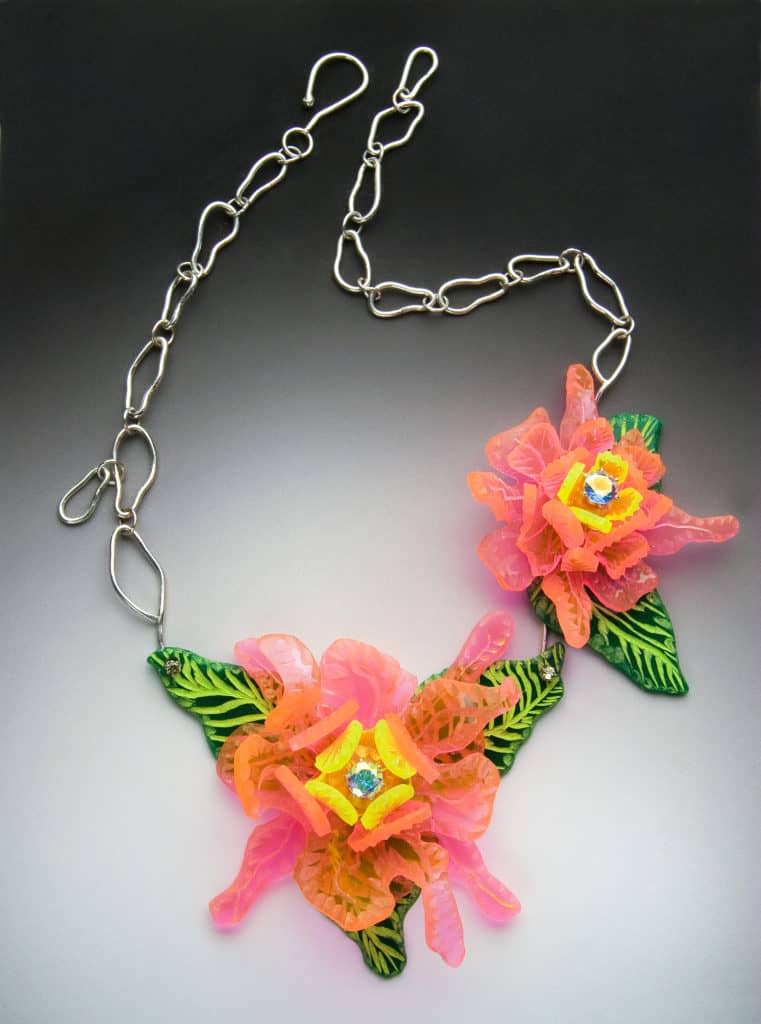 Resident Artist Michelle Sabol - Lucite Flowers necklace