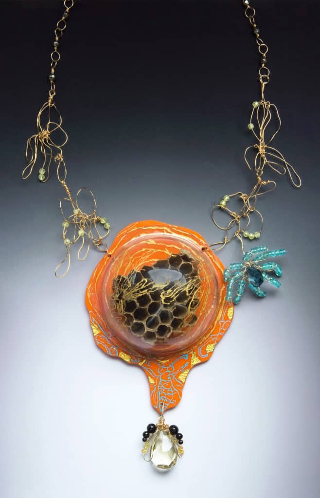 Resident Artist Michelle Sabol - With Thanks to the Wasps Who Ate My Spiders necklace