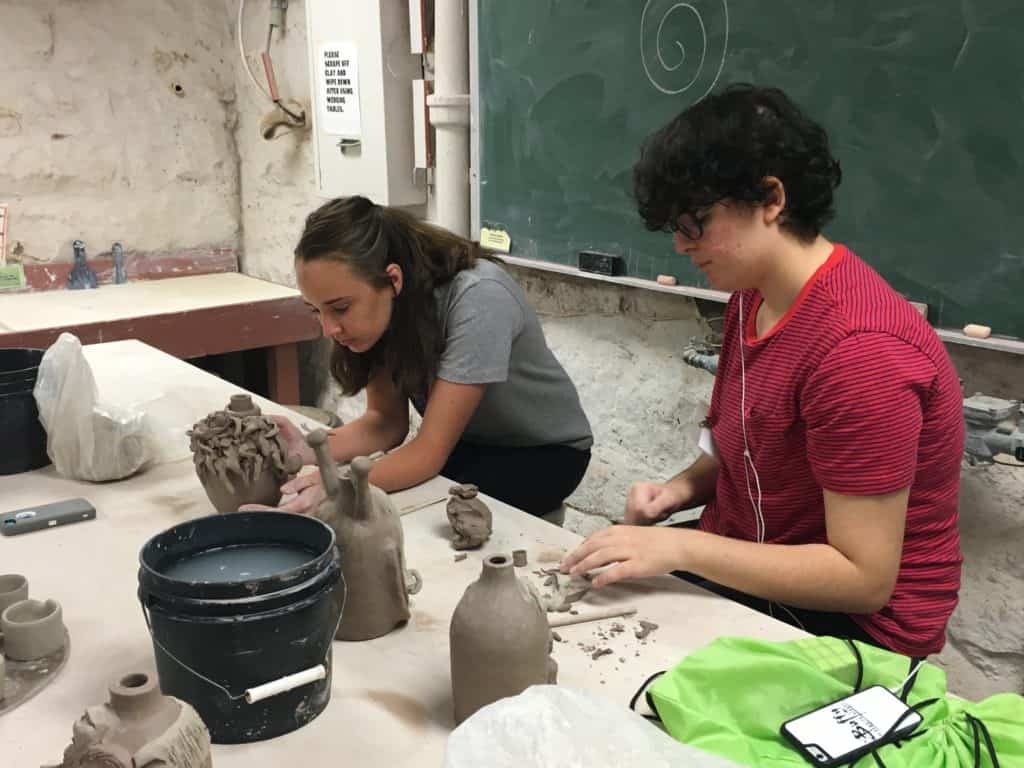 students using clay