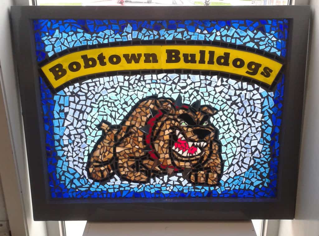 2013 glass mosaic mural with Pittsburgh Glass Center