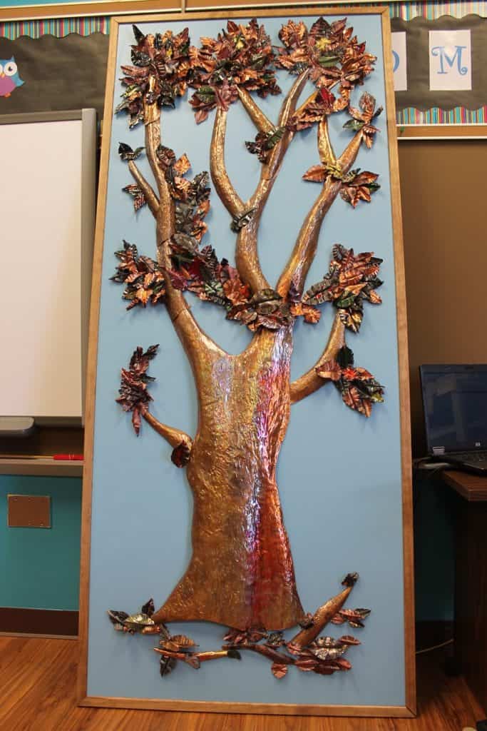 2014 hammered tree sculpture with Melissa Davenport